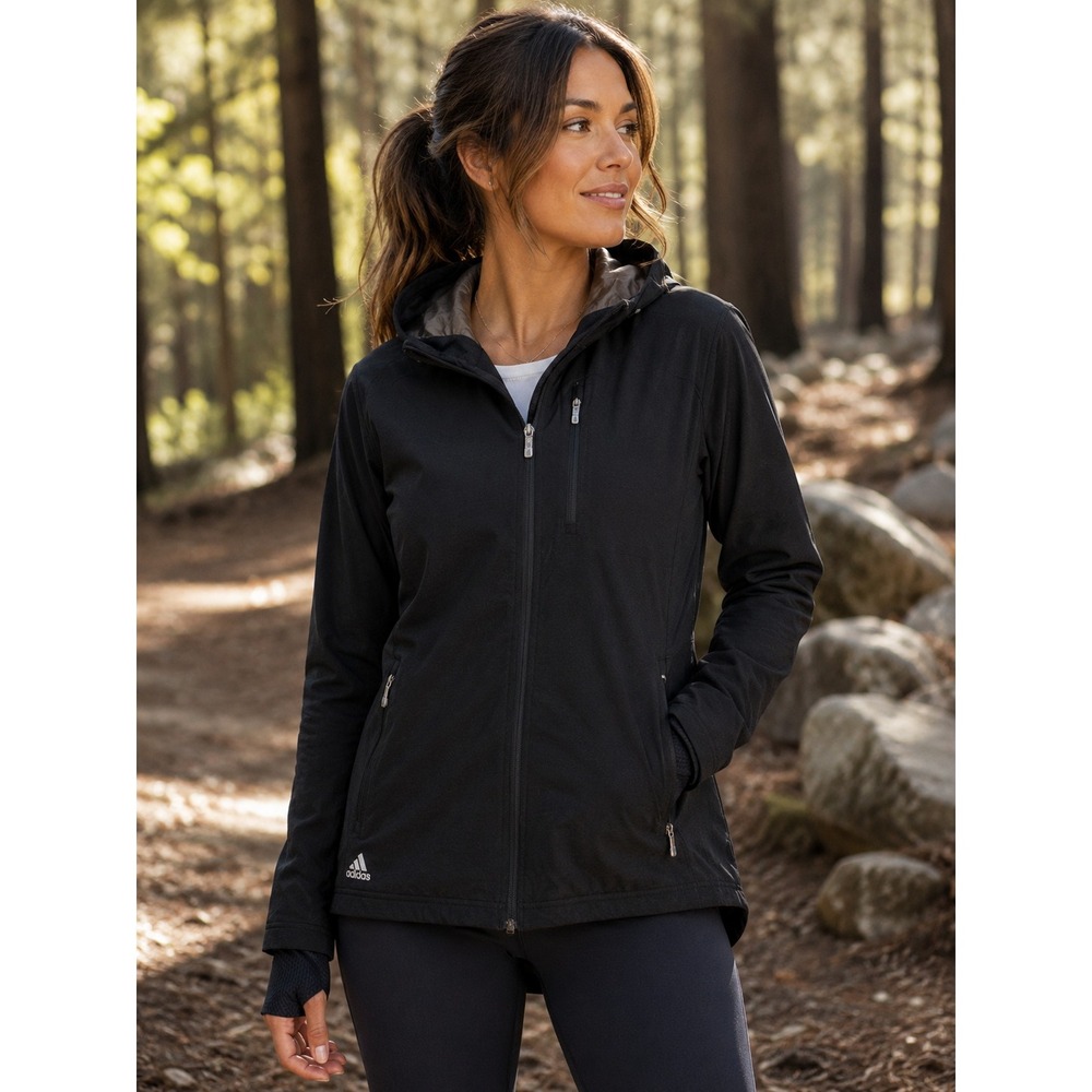 Adidas Jacket Womens Large Black Climaproof Golf Gorpcore Athleisure